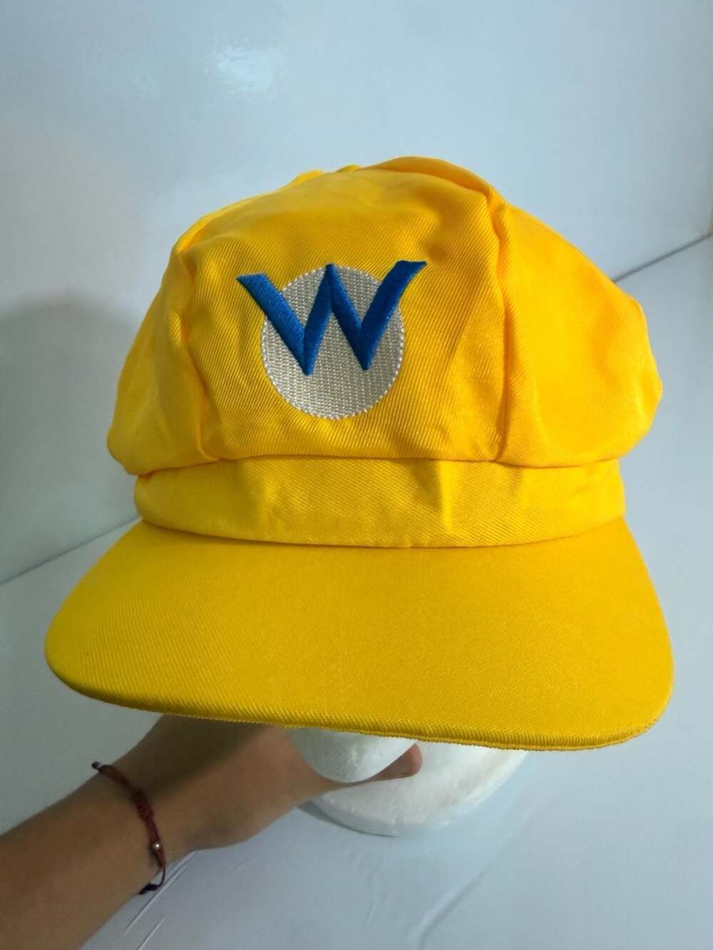 Wario Embroidered Cotton Newsboy Cap - Yellow